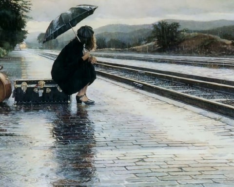 yağmur ve kadın