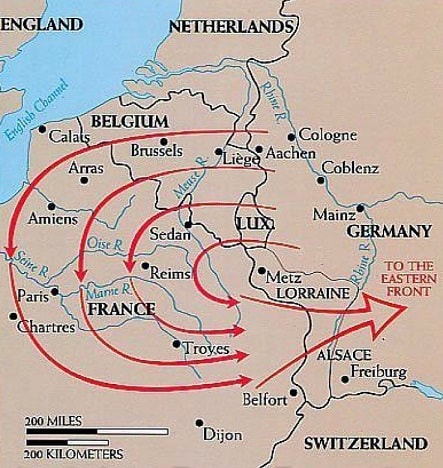 schlieffen planı diyagramı