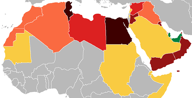 arap baharı haritası